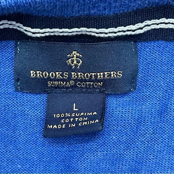Men’s cobalt blue Brooks Brothers supima cotton sweater vest. Large. - Picture 3 of 8